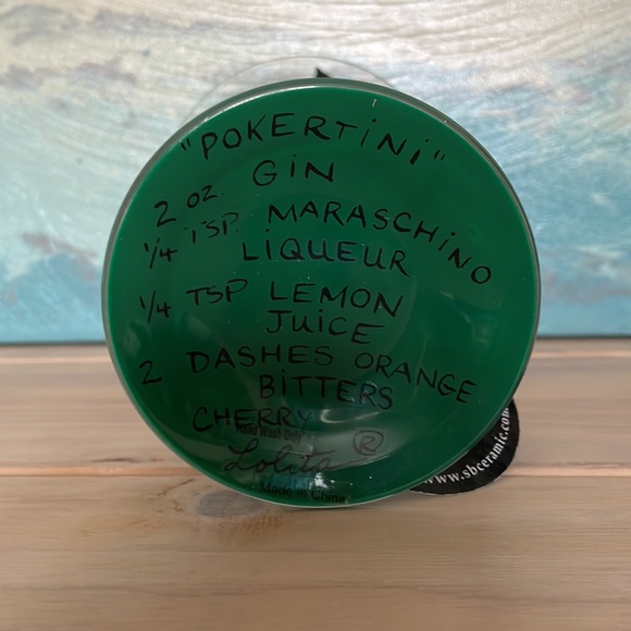 LOLITA Glassware hand painted, Pokertini Martini glass, 10 oz, used 1 x - Picture 3 of 4